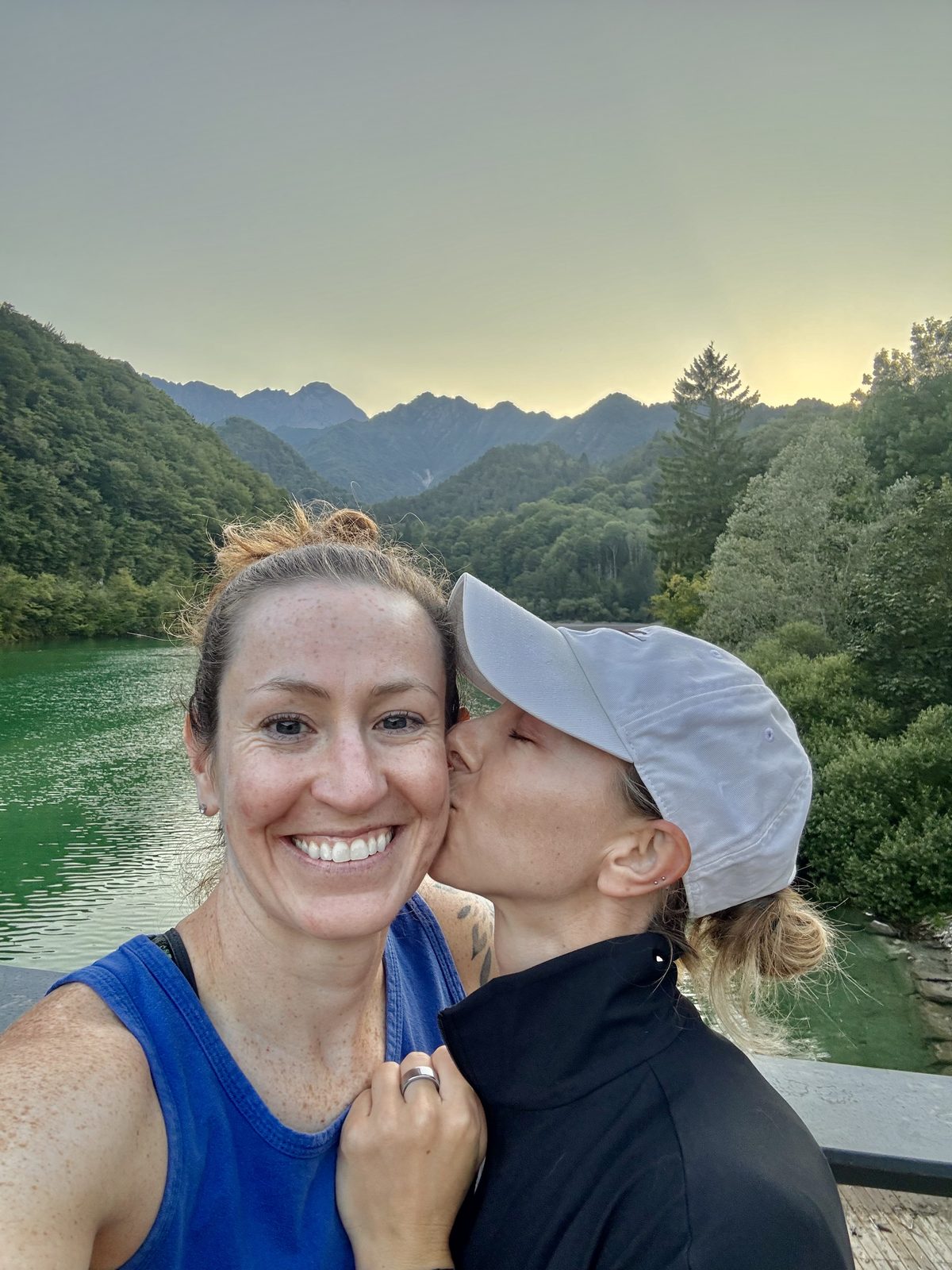 Amy and Megan at Lago di Barcis, Italy