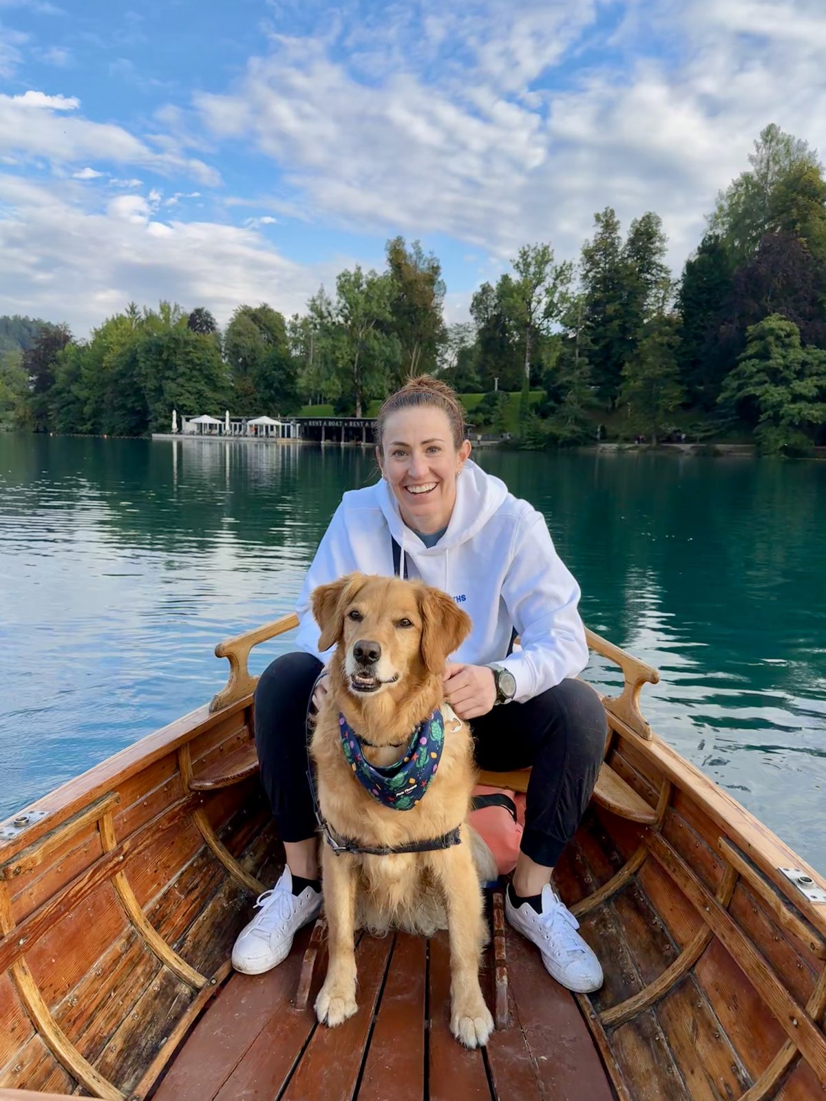 Amy and Megan at Lake Bled, Slovenia