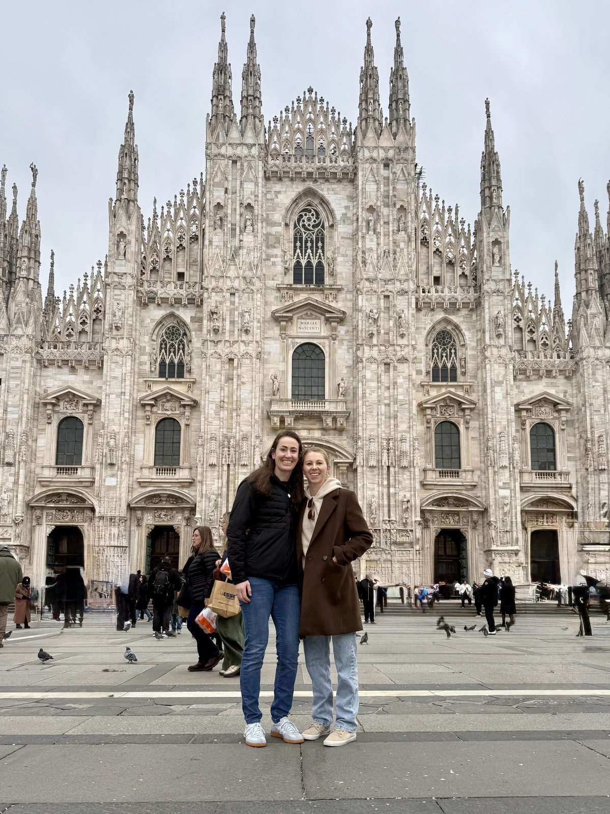 Amy and Megan at the Duomo in Milan, Italy