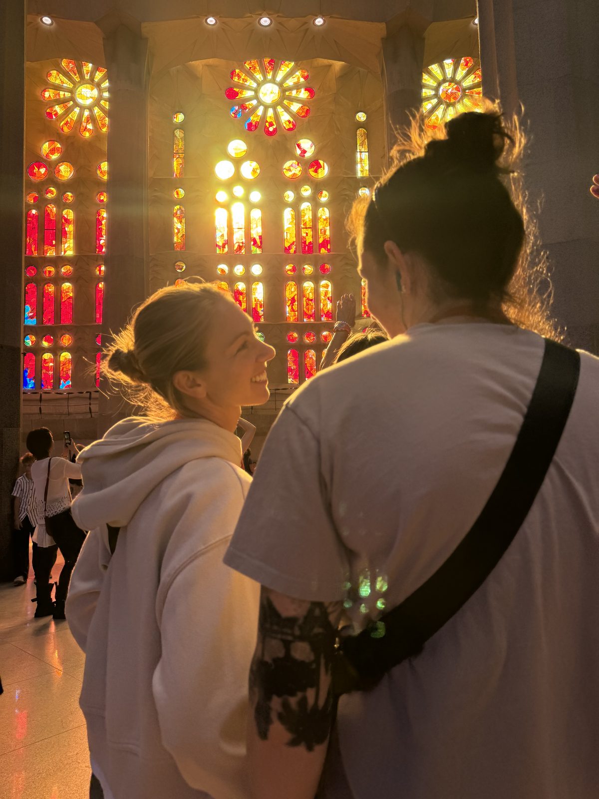 Amy and Megan at La Sagrada Familia, Barcelona
